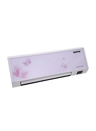 GEEPAS PTC Wall Heater with Remote Control | Upright or Flatbed, Adjustable Thermostat with 2 Heat Settings & Overheat Protection - Lightweight Heater with Cooling Option | 2 Year Warranty GWH9242 White-1