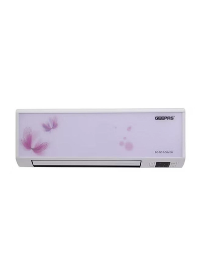 GEEPAS PTC Wall Heater with Remote Control | Upright or Flatbed, Adjustable Thermostat with 2 Heat Settings & Overheat Protection - Lightweight Heater with Cooling Option | 2 Year Warranty GWH9242 White-0