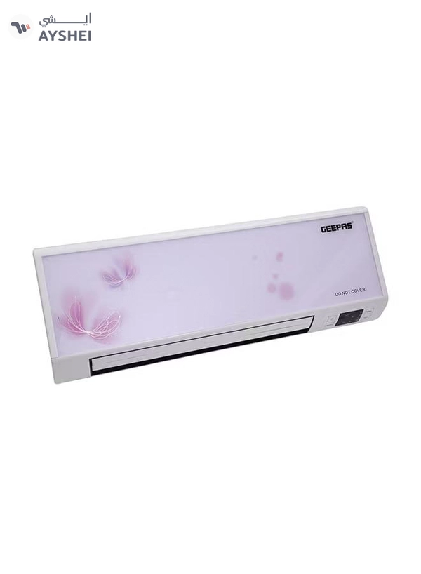 GEEPAS PTC Wall Heater with Remote Control | Upright or Flatbed, Adjustable Thermostat with 2 Heat Settings & Overheat Protection - Lightweight Heater with Cooling Option | 2 Year Warranty GWH9242 White