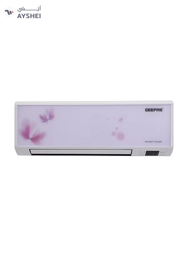 GEEPAS PTC Wall Heater with Remote Control | Upright or Flatbed, Adjustable Thermostat with 2 Heat Settings & Overheat Protection - Lightweight Heater with Cooling Option | 2 Year Warranty GWH9242 White