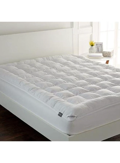 In-House One Layer Super King Size Microfiber Mattress Topper 8 cm With Rubber Frame Microfiber White 200x200cm-0