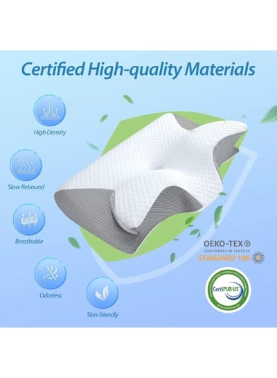 Eworld 2-in-1 Memory Foam Cervical Pillow with Eye Mask, Orthopedic Contour Pillow -4