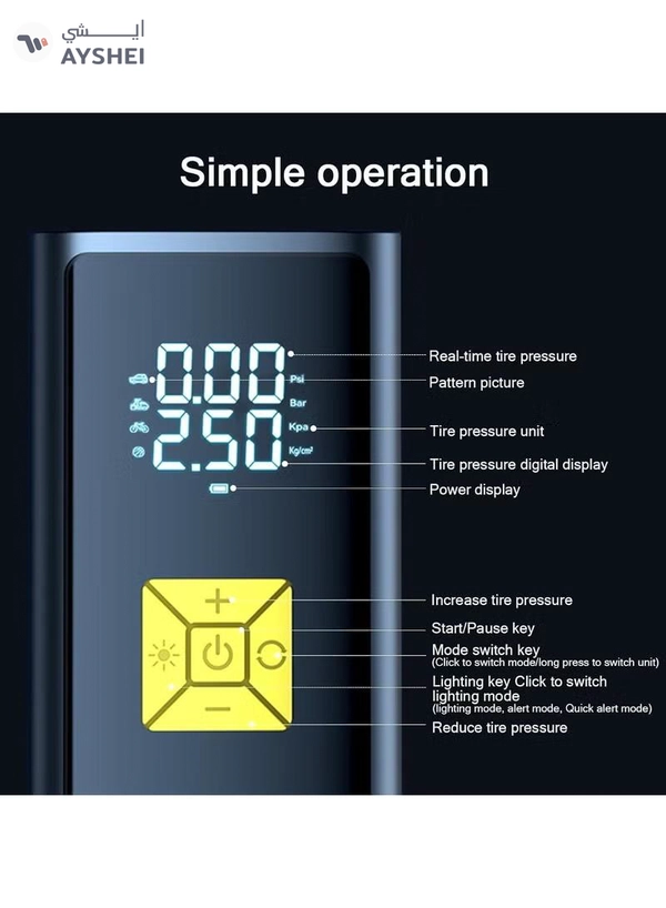 Eworld Portable Tire Inflator Air Compressor with 20000mAh Battery
