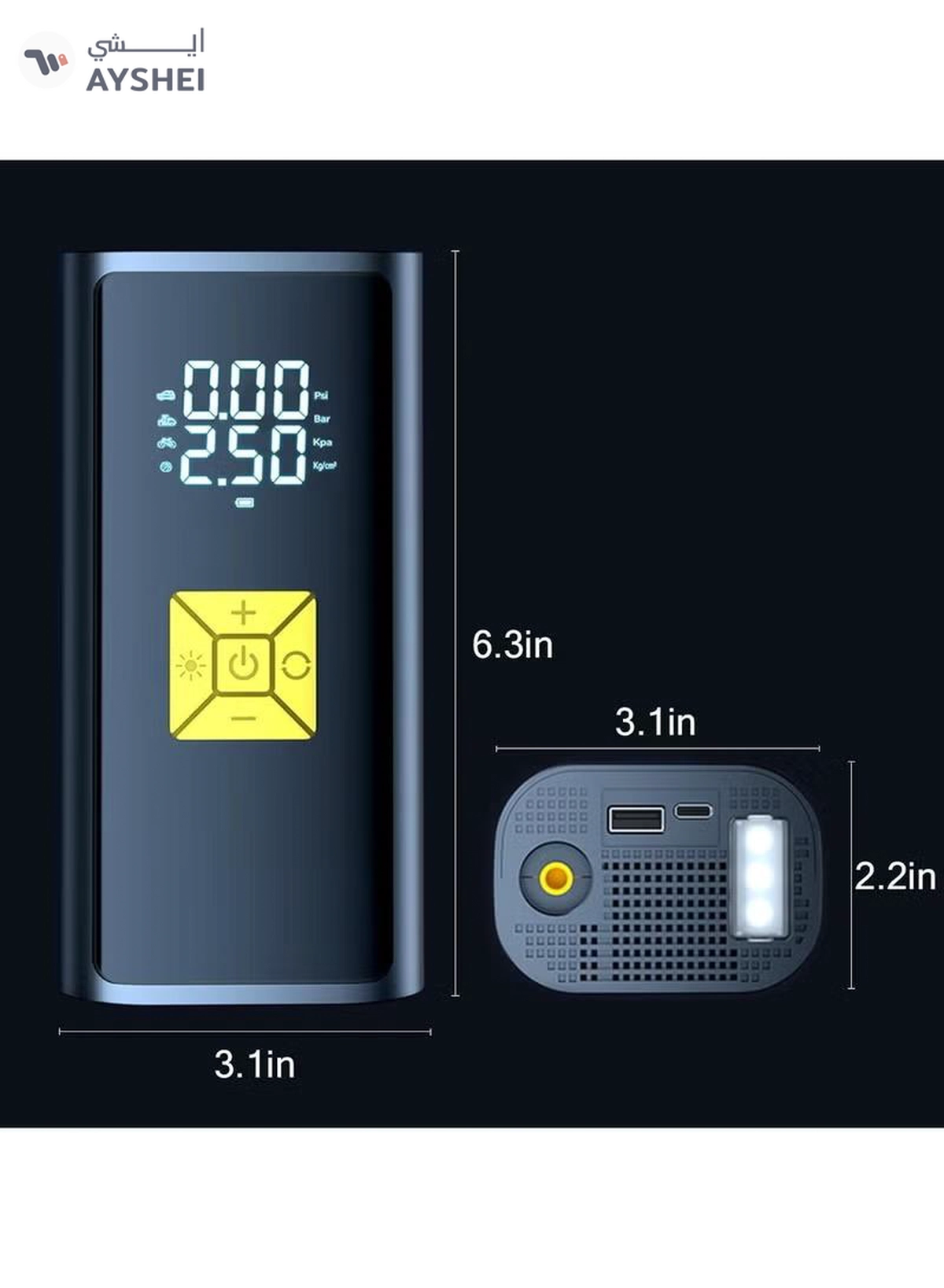 Eworld Portable Tire Inflator Air Compressor with 20000mAh Battery-4-4