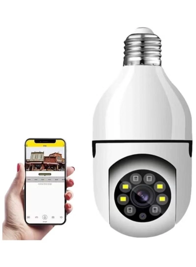 DubaiGallery Light Bulb Security Camera 360 Degree, Full HD 1080p Wireless Wifi Light Bulb Camera, Night Vision Home Security Camera, Remote Access, Home Security Camera Indoor-1
