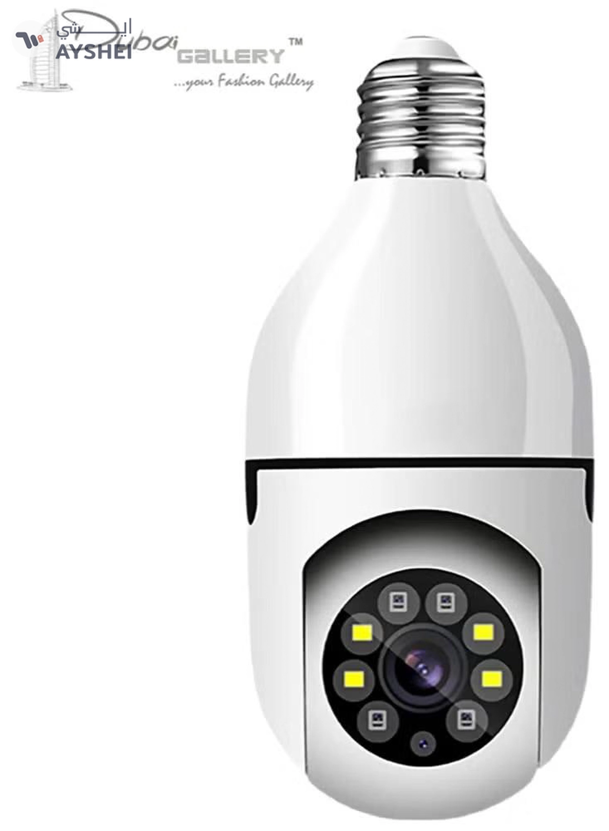DubaiGallery Light Bulb Security Camera 360 Degree, Full HD 1080p Wireless Wifi Light Bulb Camera, Night Vision Home Security Camera, Remote Access, Home Security Camera Indoor-0-0