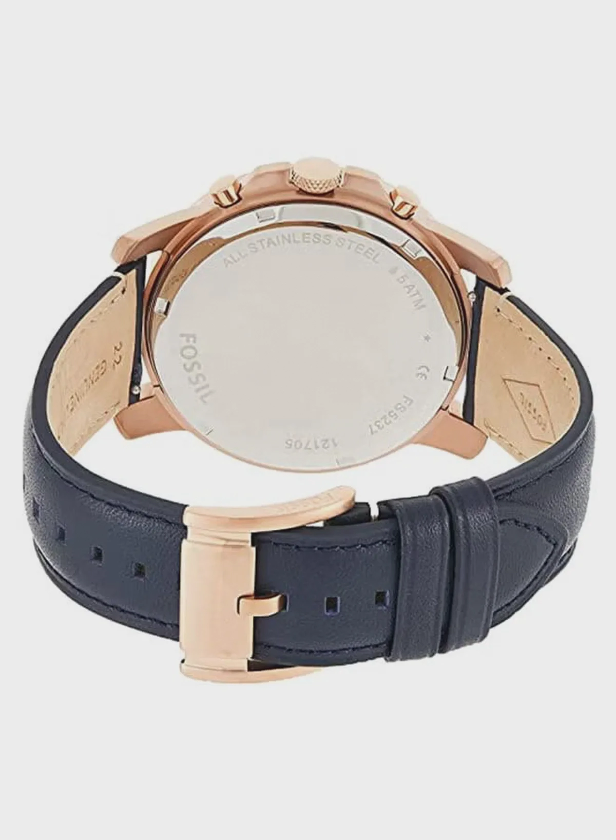 Fossil Men's Water Resistant Leather Analog Quartz Watch FS5237 - 44 mm - Blue-6-6