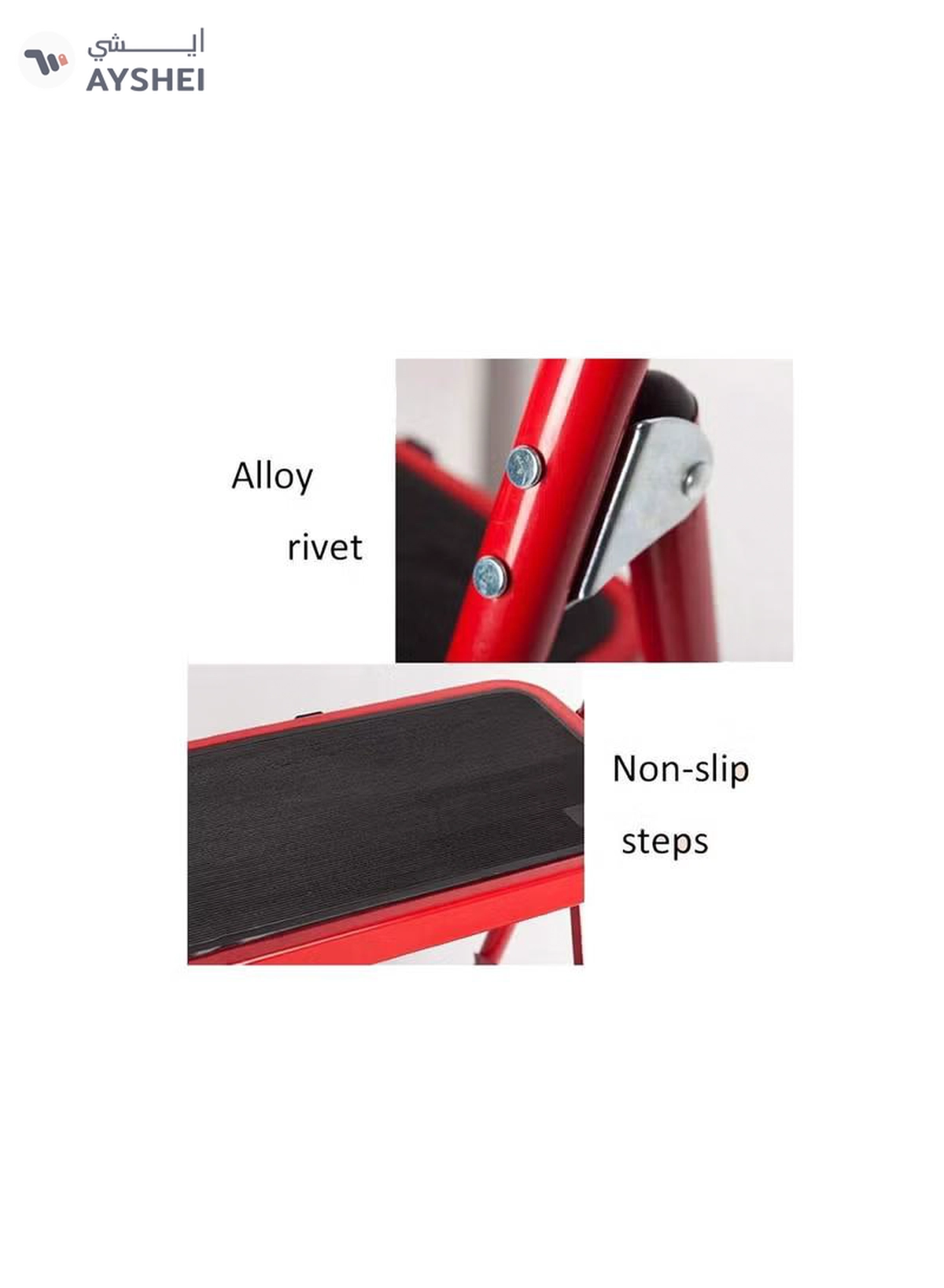 ABBASALI 2 Step Ladder Folding Stool Foldable Step Ladder with Rubber Handgrip-1-1