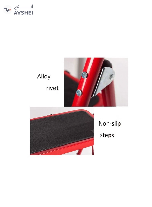 ABBASALI 2 Step Ladder Folding Stool Foldable Step Ladder with Rubber Handgrip