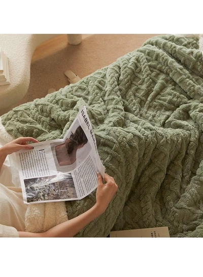 DubaiGallery Home Thick Bed Blanket Double Side Lamb Cashmere Fleece Plaid Blanket Winter Warm Throw Sofa Cover Newborn Wrap Kids Bedspread-3
