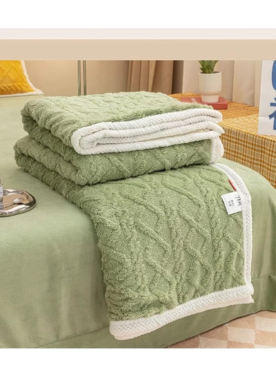 DubaiGallery Home Thick Bed Blanket Double Side Lamb Cashmere Fleece Plaid Blanket Winter Warm Throw Sofa Cover Newborn Wrap Kids Bedspread-0