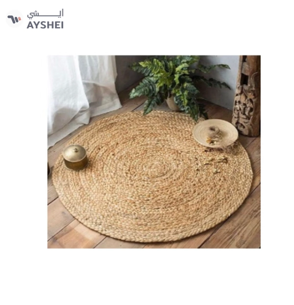 Raymond Artistic Jute Braided Boho Area Rug, Natural Hand Woven Jute Rag Rug