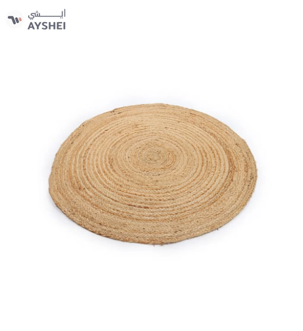 Raymond Artistic Jute Braided Boho Area Rug, Natural Hand Woven Jute Rag Rug