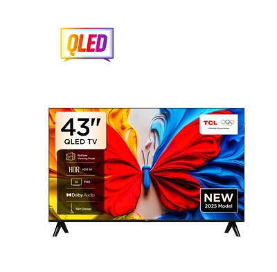 TCL 43 Inch Smart TV QLED HDR 10 Google TV, Dolby Audio, Game Mode, Multiple Eye Care with Slim Design, 60Hz, (2025 Model), 43S5K Black-0