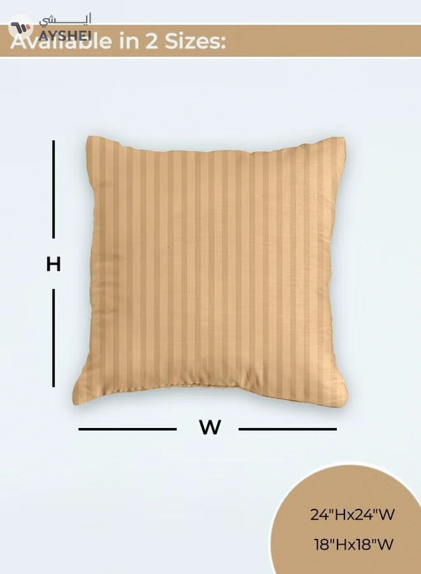 Eworld Set of 4 Cotton Cushions, 400 Thread Count Decorative Striped Farmhouse Lines Cushion