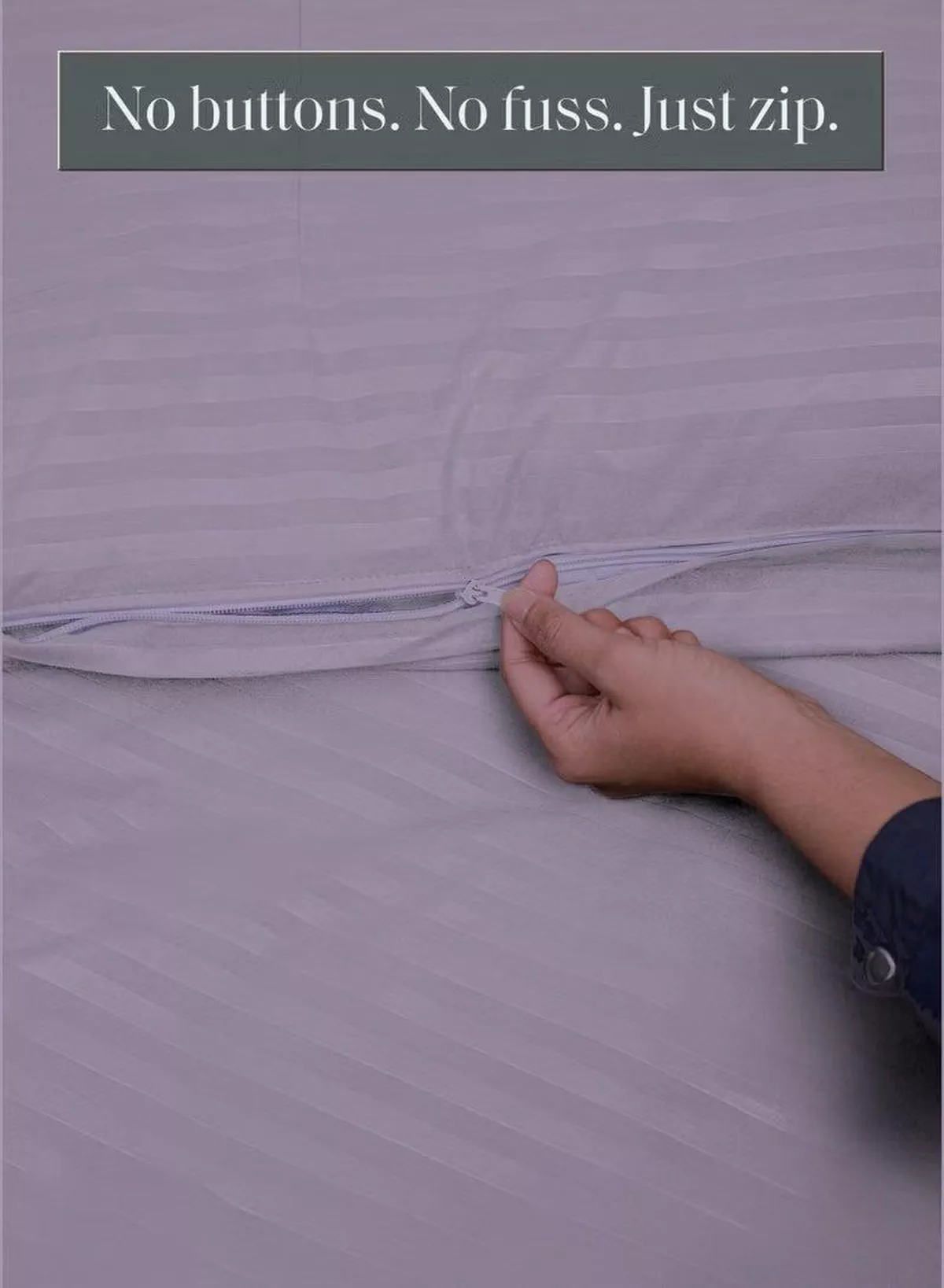 Premium Striped Duvet Set All Season – 6-Pieces Set Lilac | King Size 220x240 cm | Ultra-Soft, Wrinkle-Resistant & Made in Dubai | Includes Duvet Cover, Fitted Sheet (200x200 cm) & 4 Pillowcases (50x70 cm)-4-4