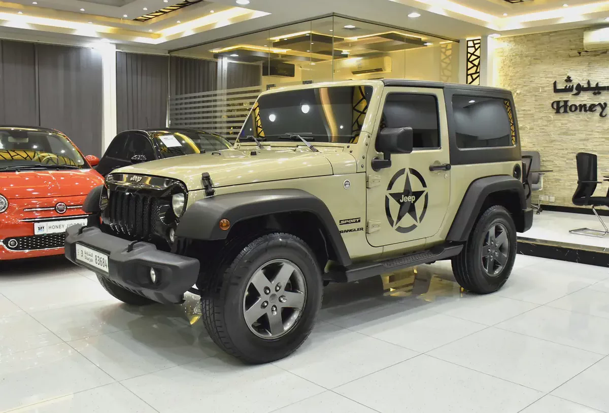 EXCELLENT DEAL for our Jeep Wrangler Sport ( 2017 Model ) in Beige Color GCC Specs-1-1