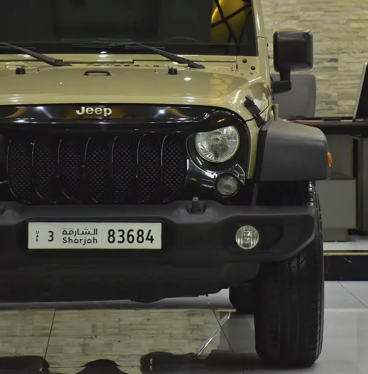 EXCELLENT DEAL for our Jeep Wrangler Sport ( 2017 Model ) in Beige Color GCC Specs-3-3
