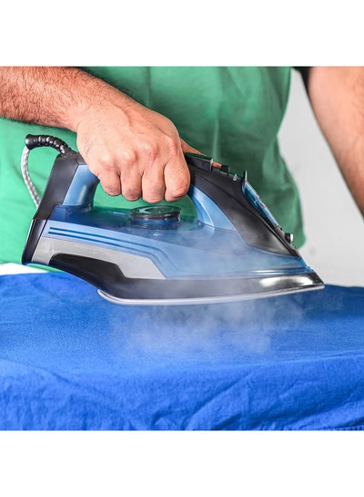 Olsenmark Steam Iron, Ceramic Soleplate, Compact and Handy Design with Powerful Burst Steam, Suitable for All Kinds of Fabric 400 ml 2200 W OMSI1681N Blue-5