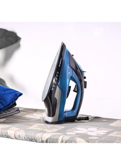 Olsenmark Steam Iron, Ceramic Soleplate, Compact and Handy Design with Powerful Burst Steam, Suitable for All Kinds of Fabric 400 ml 2200 W OMSI1681N Blue-1