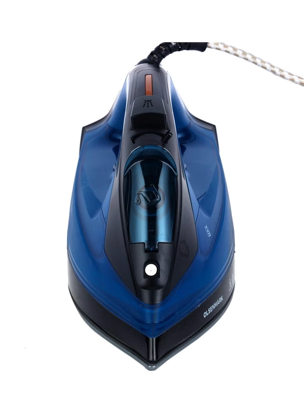 Olsenmark Steam Iron, Ceramic Soleplate, Compact and Handy Design with Powerful Burst Steam, Suitable for All Kinds of Fabric 400 ml 2200 W OMSI1681N Blue