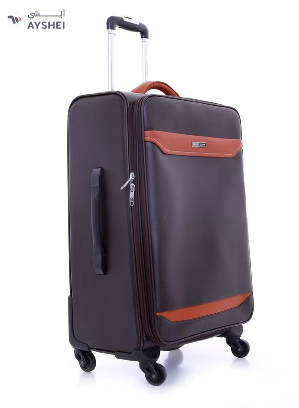 PARAJOHN PU Leather Material Extra Durable Rugged Built 3-Piece Hardsided Luggage Set | 4-Wheel Spinner Trolley | Small (10kg), Medium (20kg), Large (30kg) - Dark Brown