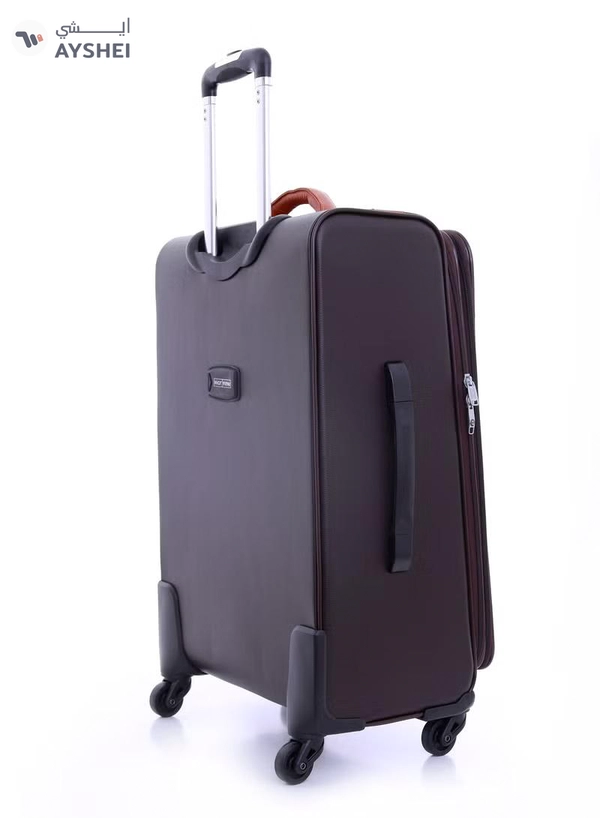 PARAJOHN PU Leather Material Extra Durable Rugged Built 3-Piece Hardsided Luggage Set | 4-Wheel Spinner Trolley | Small (10kg), Medium (20kg), Large (30kg) - Dark Brown