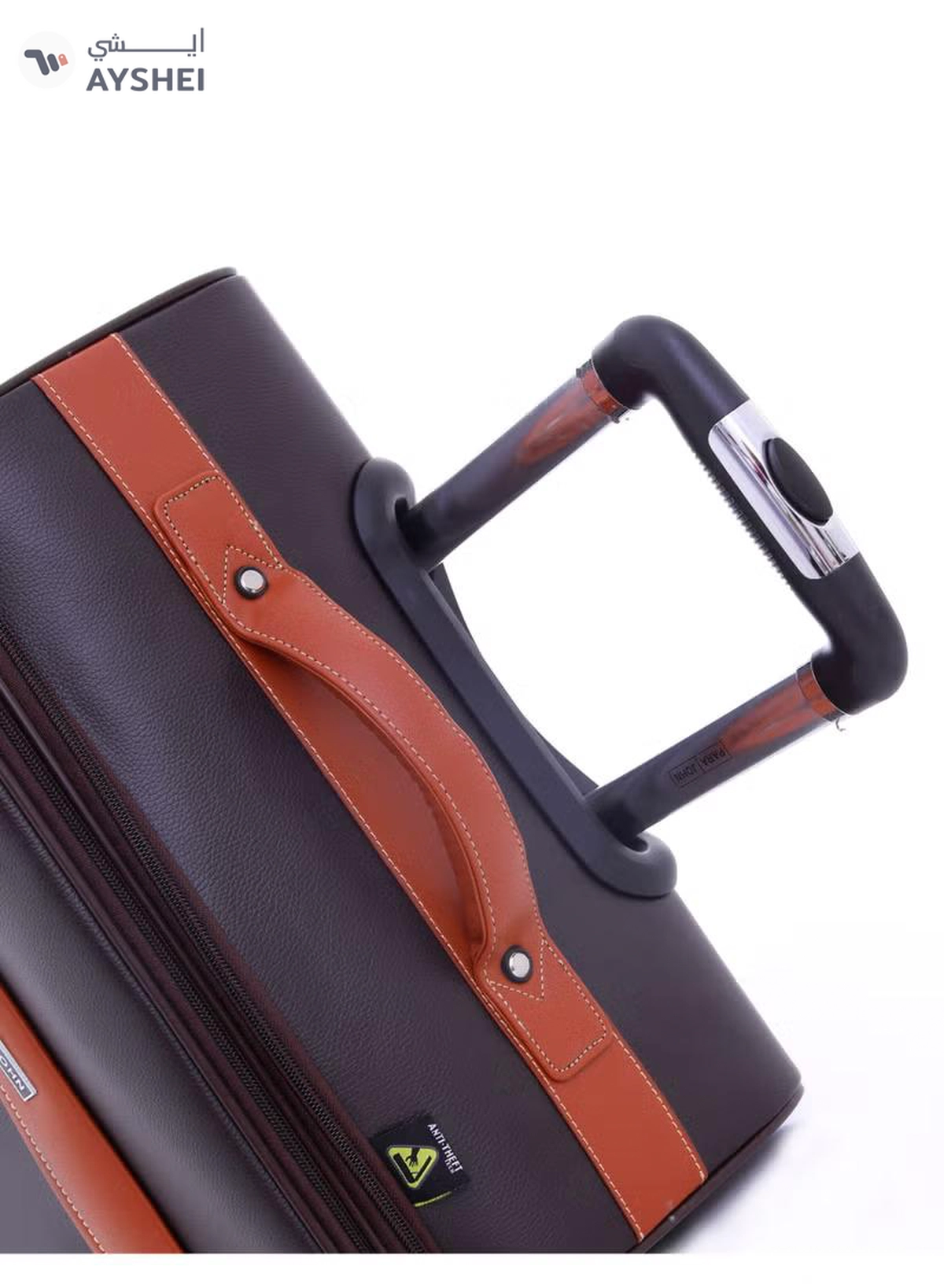 PARAJOHN PU Leather Material Extra Durable Rugged Built 3-Piece Hardsided Luggage Set | 4-Wheel Spinner Trolley | Small (10kg), Medium (20kg), Large (30kg) - Dark Brown-2-2