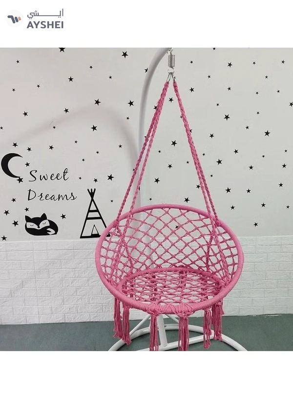 DubaiGallery Round Hammock Chair Outdoor Indoor Dormitory Bedroom Yard For Children Adult Swinging Hanging Single Safety Hammock Chair