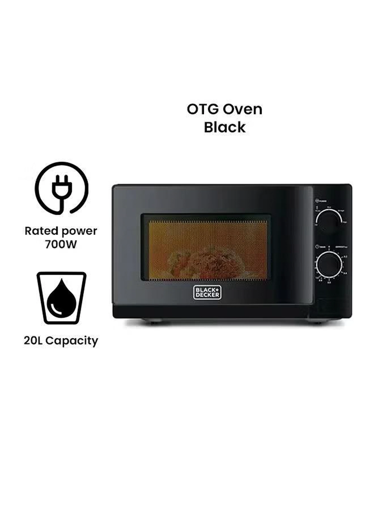 BLACK+DECKER Microwave Oven MZ2020P-B5 20 L 700 W MZ2020P Black-1-1