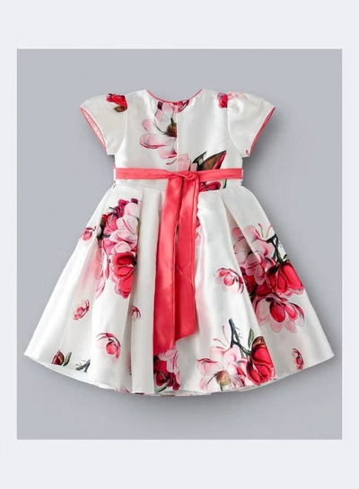  babyqlo Short Sleeve Floral Party Dress Multicolour-1