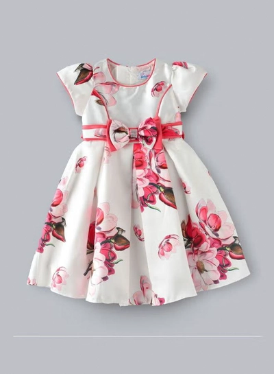  babyqlo Short Sleeve Floral Party Dress Multicolour-0