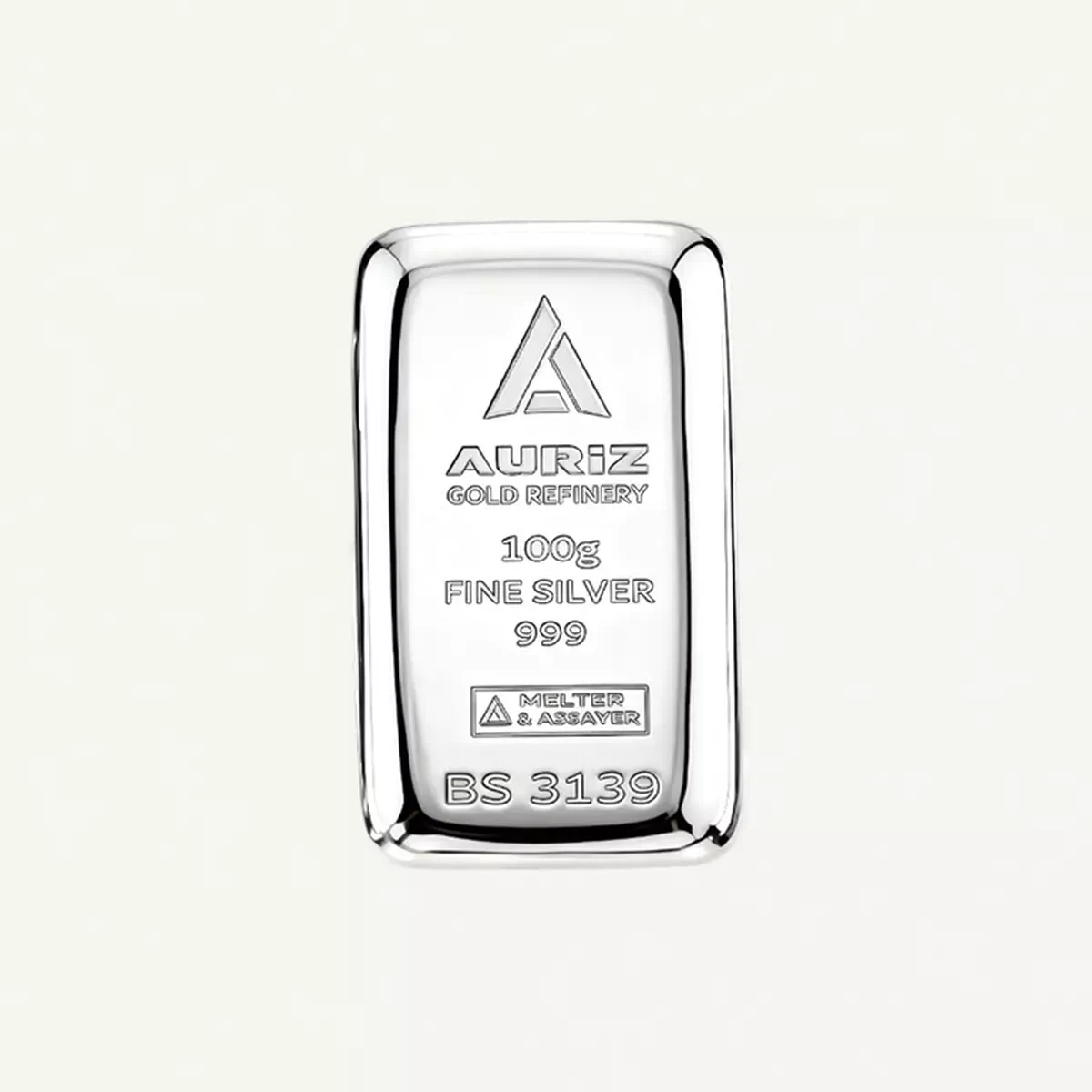 Auriz Minting 100GM Pure Silver Bar 999 - 100 Grams
