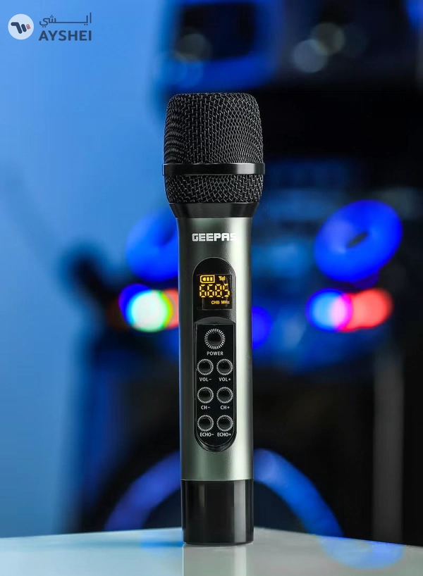 Geepas UHF Wireless Microphone- GMP15014| High-Quality Sound and Low Noise, Improves Mobility and Flexibility| Select up to 30 Unique Frequencies, Effective Range 100 ft. , Perfect for Live Performers