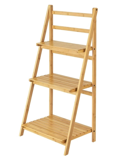 DubaiGallery 3-Tier Bamboo Ladder Shelf-0