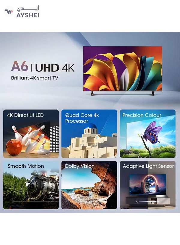 Hisense 43 Inch 4K Full Smart TV 43A61N Black
