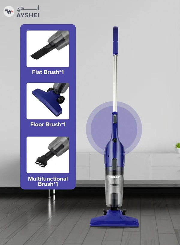 GEEPAS Stick And Handheld Vacuum Cleaner, HEPA Filter, 1.2L Dust Bag Capacity, 600W Powerful Motor, Transparent Dust Cup for Easy Check, Lightweight Body And Low Noise 1.2 L 600 W GVC19055-BL Blue