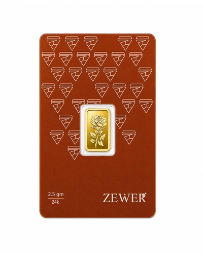 Zewer 2.5g 999.9 Purity Flower Gold Bar-1