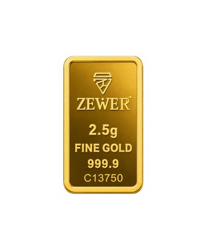 Zewer 2.5g 999.9 Purity Flower Gold Bar-3