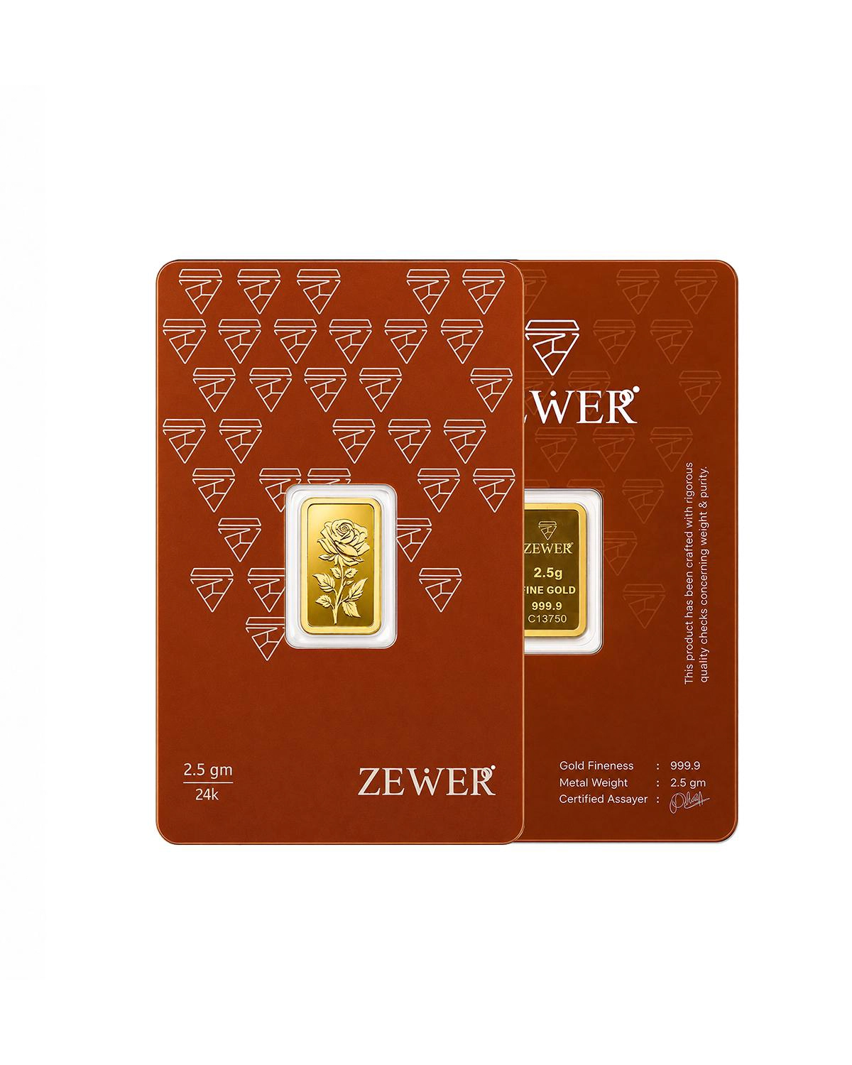 Zewer 2.5g 999.9 Purity Flower Gold Bar-2-2