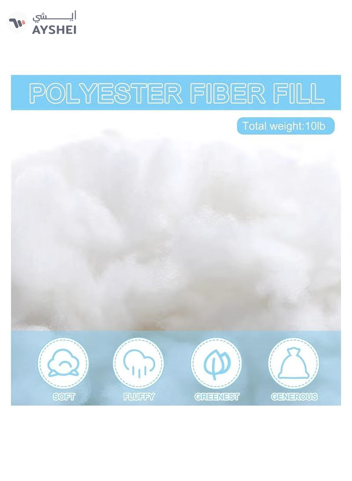 Eworld White Polyester Filling Fluffy High Resilience Stuffing for Cushions, Pillows-3-3