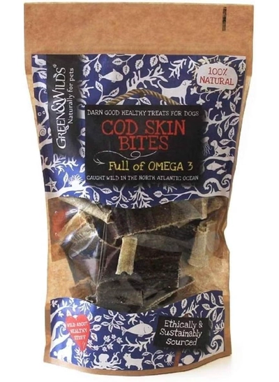 Green Naturals Green & Wilds Cod Skin Bites Dog Treats - 50G-0