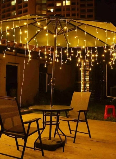 Yuwell 50 Meter 240 LED String Lights Decoration Lights Warm White Light 8 Modes Led Light Clear Wire For Home Decorations Ramadan Lights Indoor & Outdoor Decoration Ramadan Decoration Light Diwali Lights Curtain Lights With 3-Pin UK Plug-3
