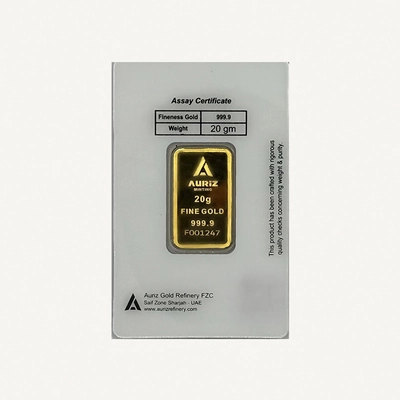 Auriz Minting 20gm 24K Gold Bar - Variable Design-1