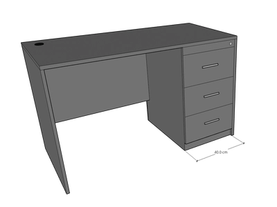Desk with 3 drawers, Custom Made-1
