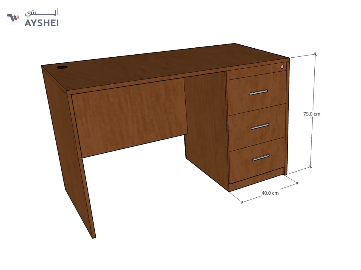 Desk with 3 drawers, Custom Made-2-2