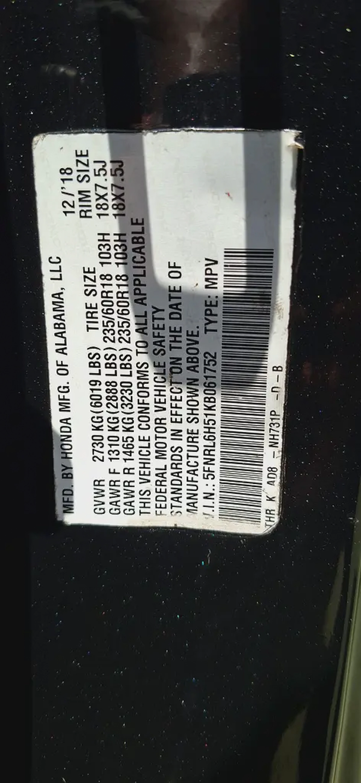 Honda Odyssey 2019 American Specs-3-3