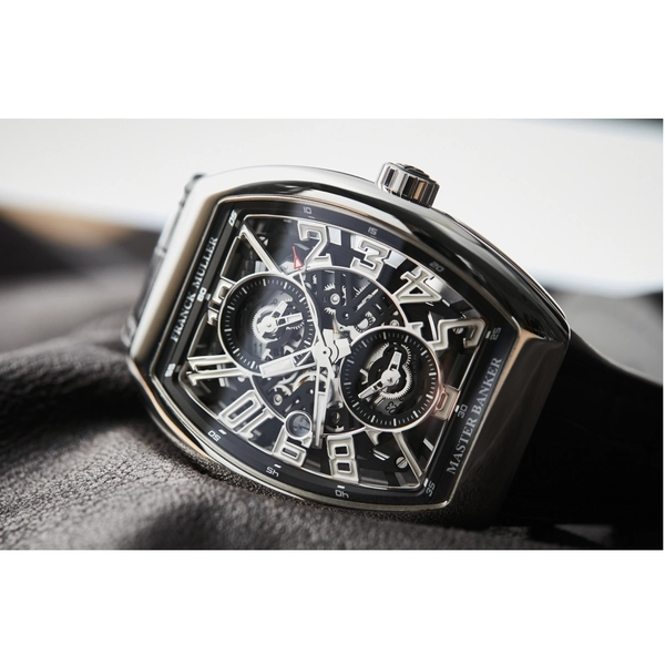 Franck Muller Master Banker Skelton 45mm Steel Case with Leather | Condition: New | Year of production 2026 | Original box | Original papers