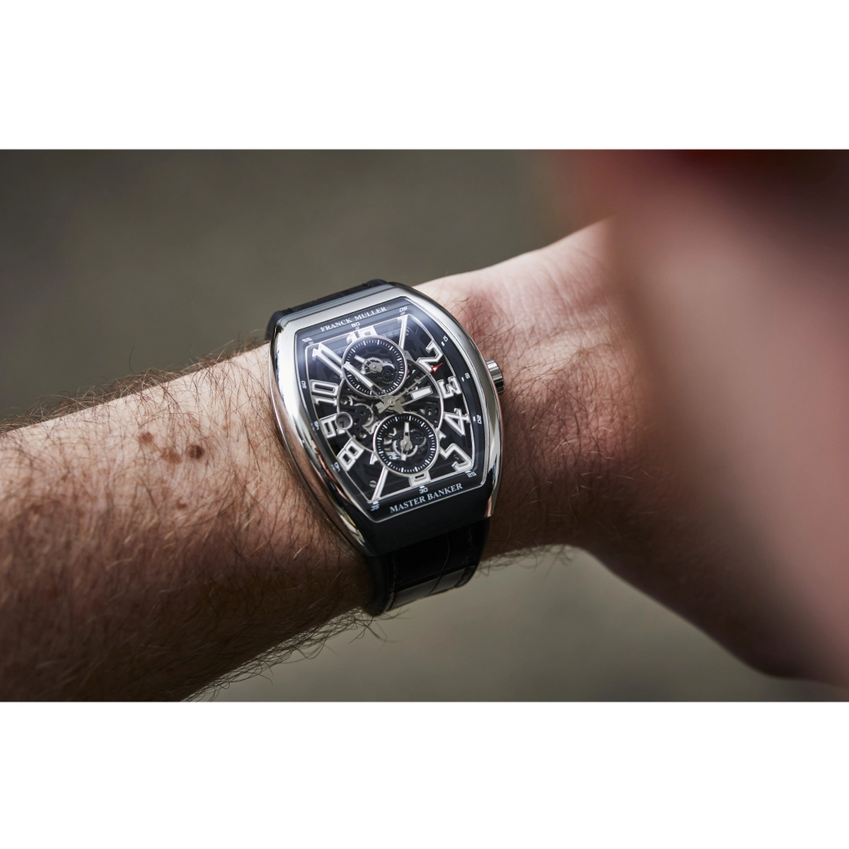 Franck Muller Master Banker Skelton 45mm Steel Case with Leather | Condition: New | Year of production 2026 | Original box | Original papers-8-8