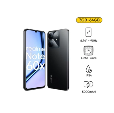 Realme Note 60x 4G Dual SIM Marble Black 3GB RAM 64GB - Middle East Version-0